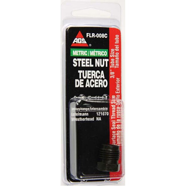 Ags Steel Tube Nut, 3/8 (M16x1.5 Surface Seal), 1/card FLR-008C - main